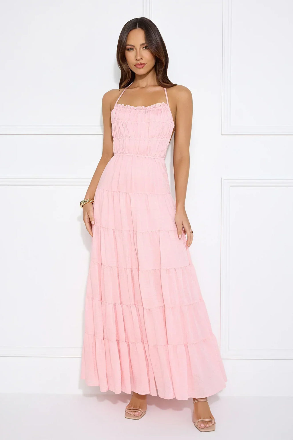 Make Up Halter Maxi Dress