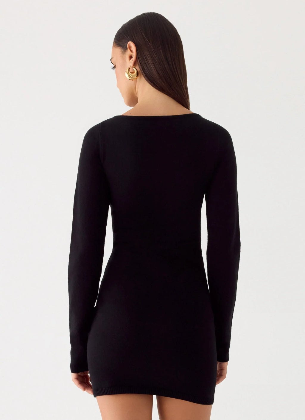Soft Vision Knit Mini Dress Black