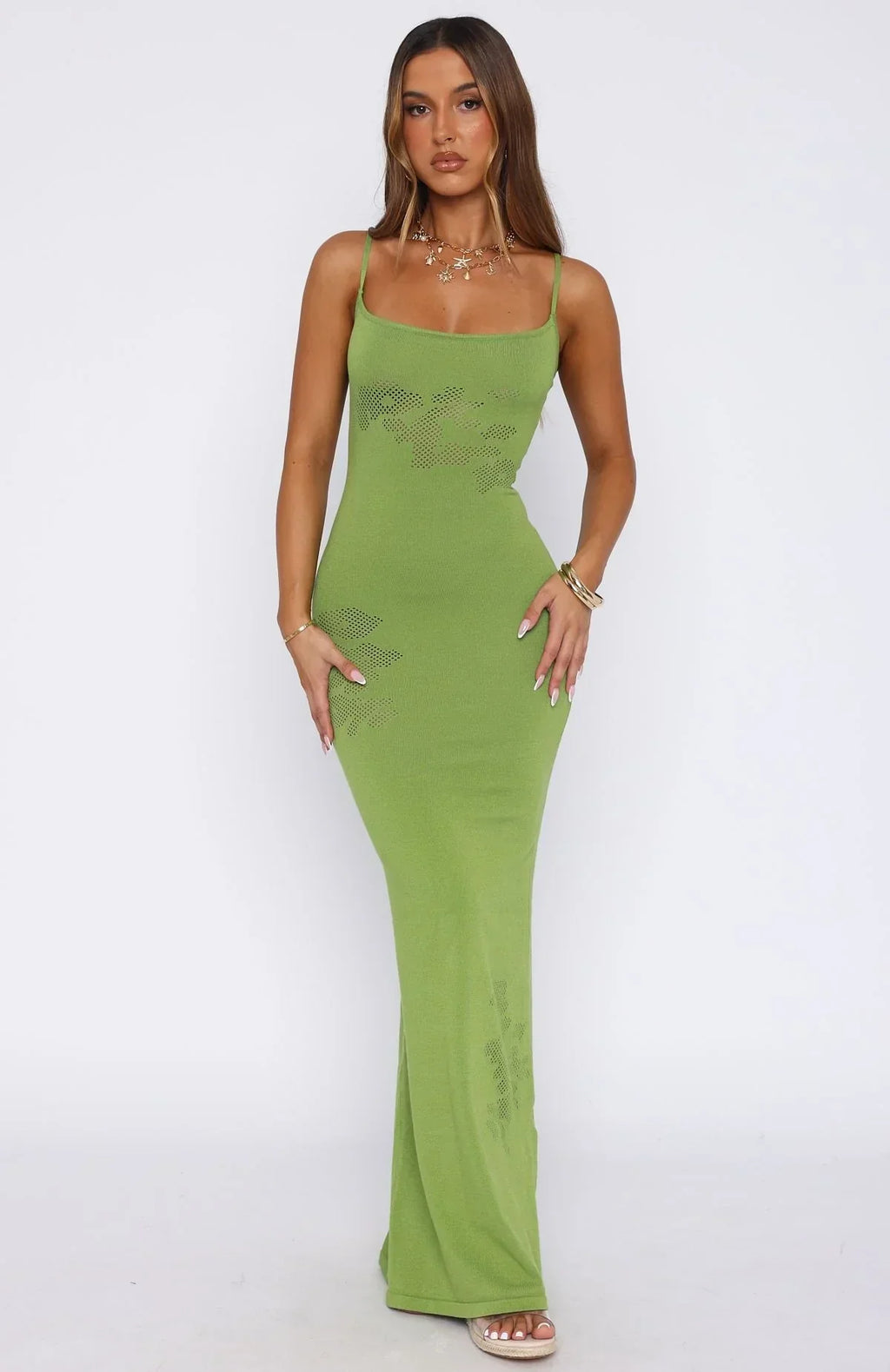 Deep Love Knit Maxi Dress Clover