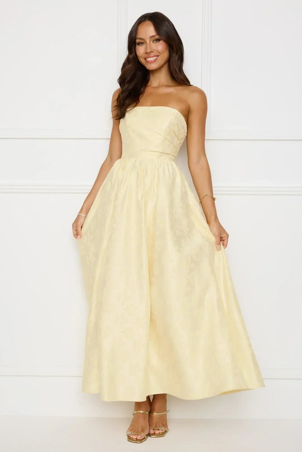 Dancing In Magic Strapless Maxi Dress