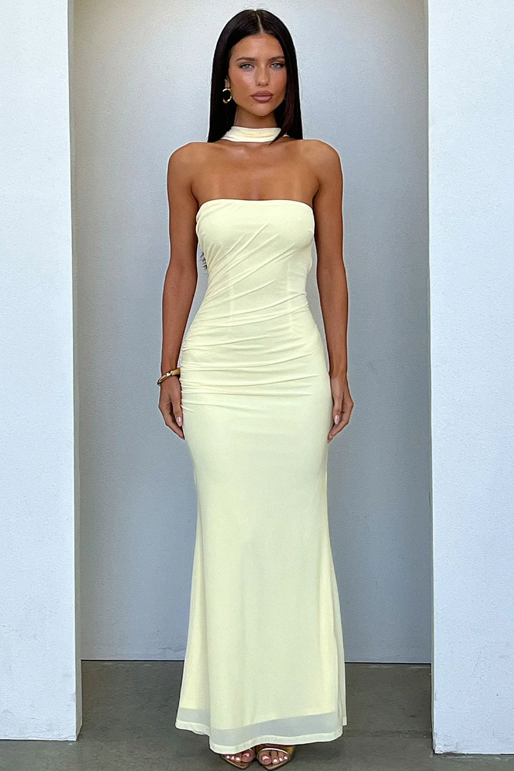 Taylor Open Back Maxi Dress - Yellow