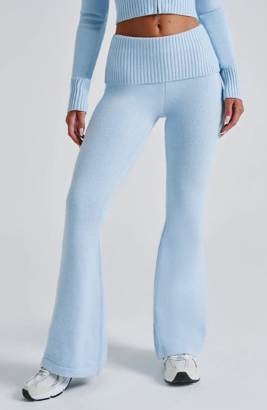Portia Knit Pants - Baby Blue