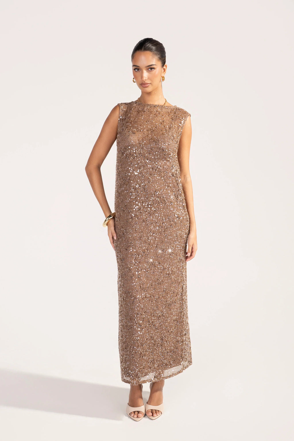 Athena Sequin Mesh Maxi Dress