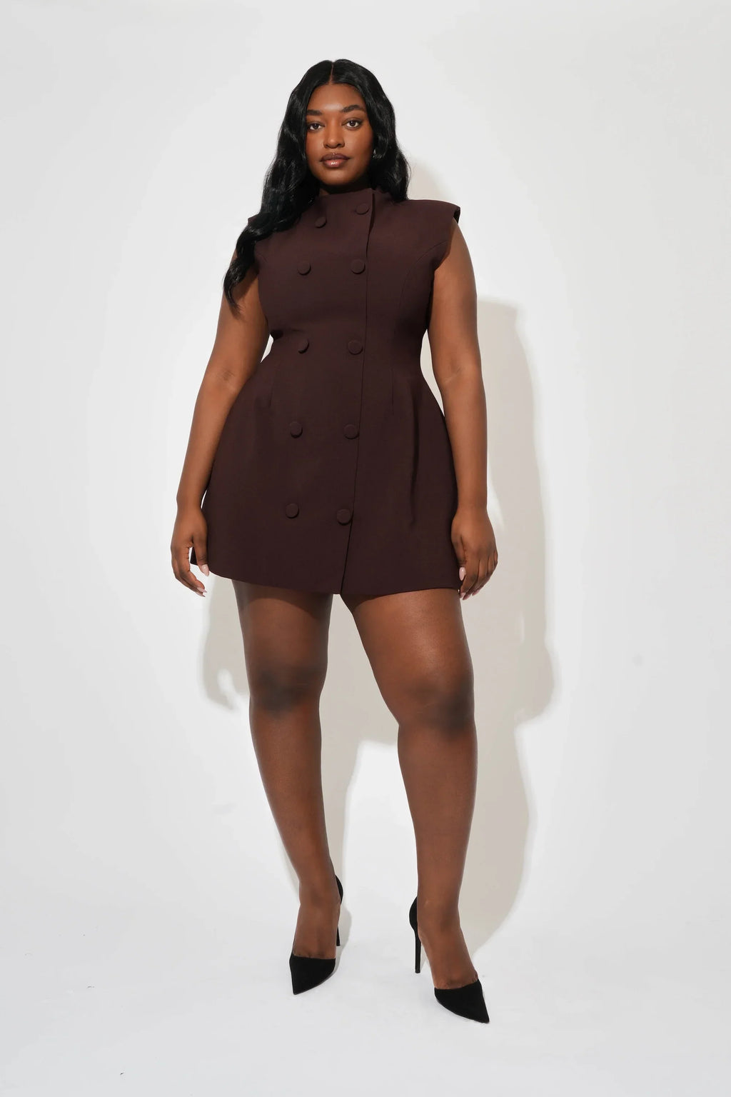 Sleeveless Button Mini Dress