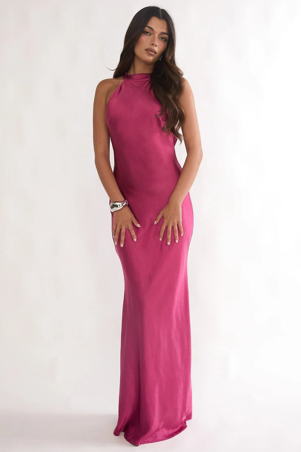 Saphirra Cowl Back Maxi Dress Berry