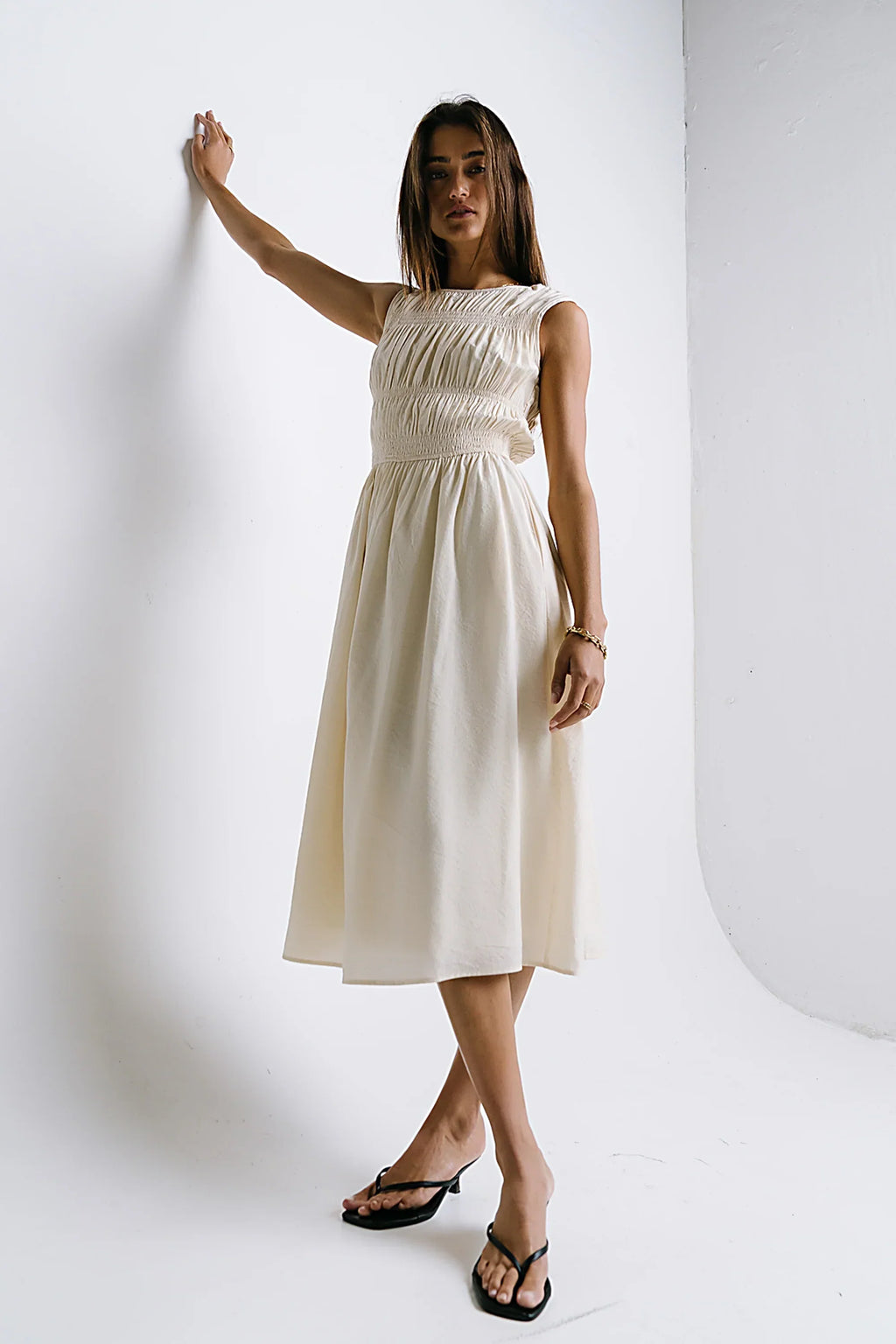 Johna Smocked Midi Dress