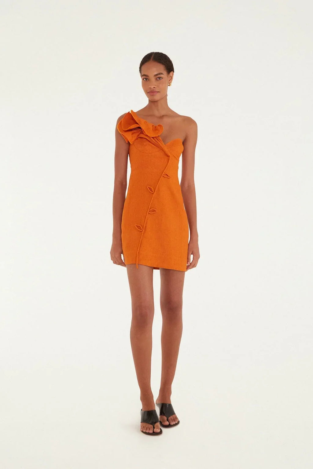 Orange Flower Mini Dress