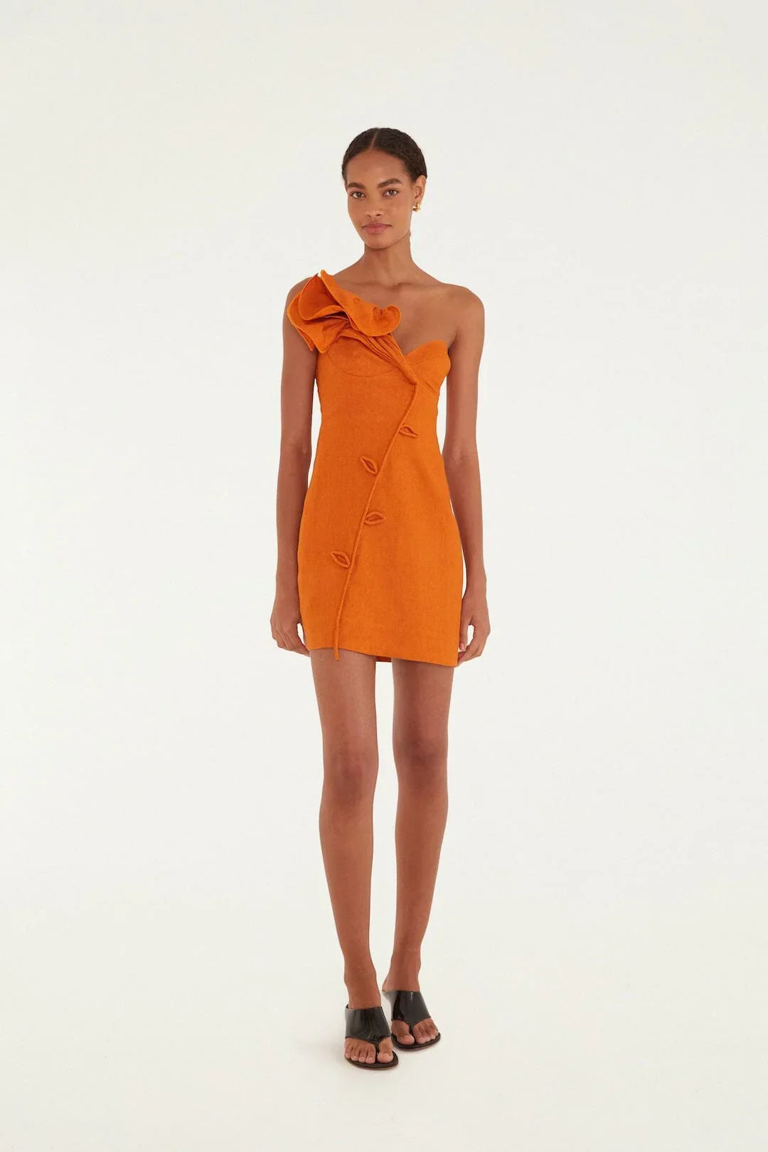 Orange Flower Mini Dress