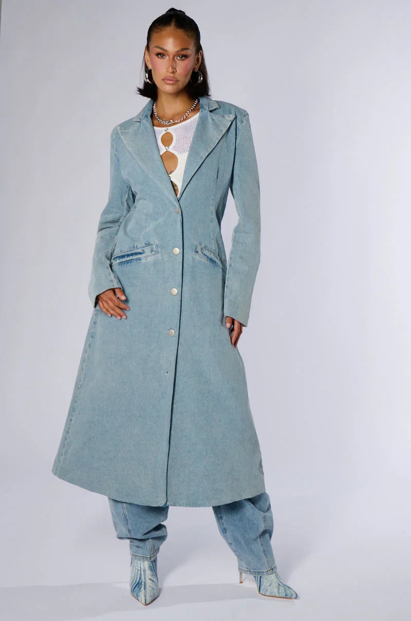 Divine Timing Denim Trench
