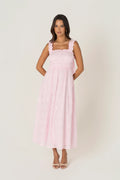 Kleo Pink Emroidered Maxi Dress