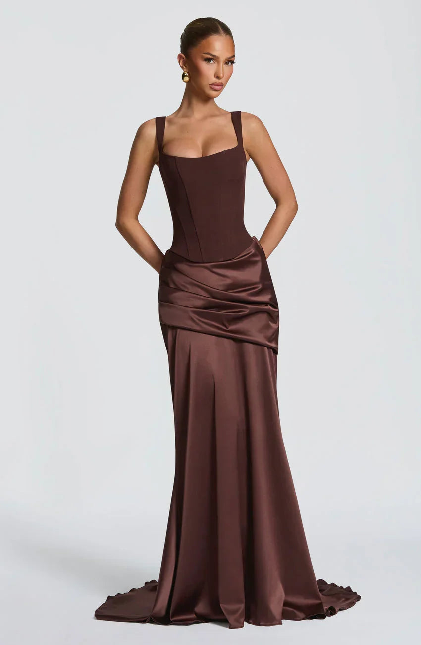 Nixie Corset - Plum Brown
