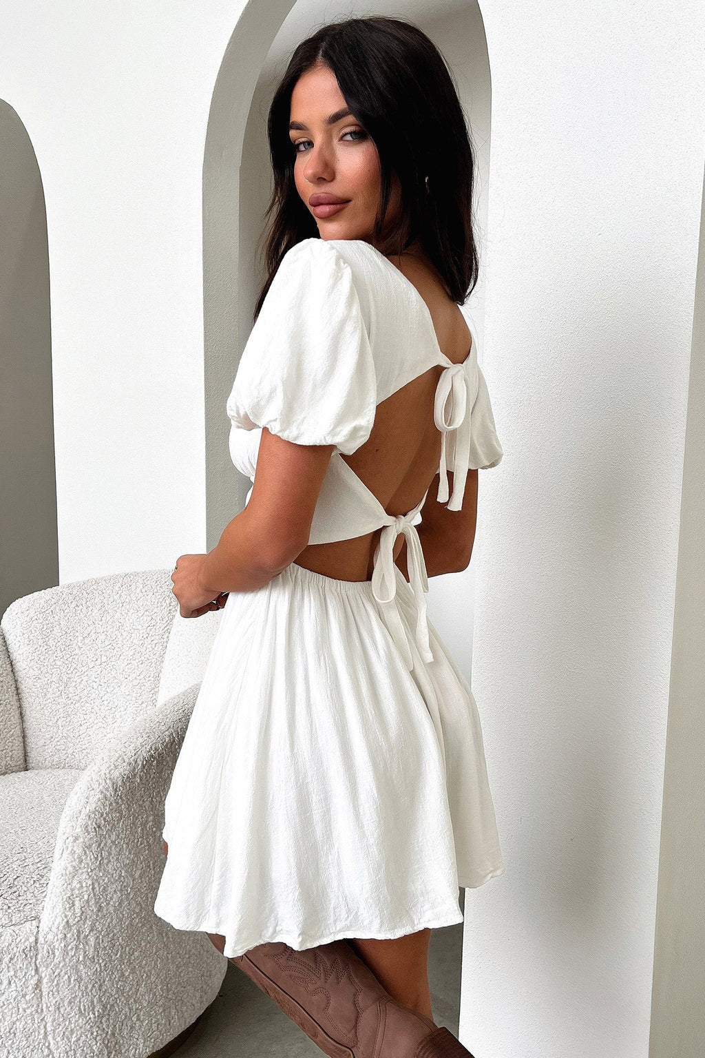 Whitney Mini Dress - White