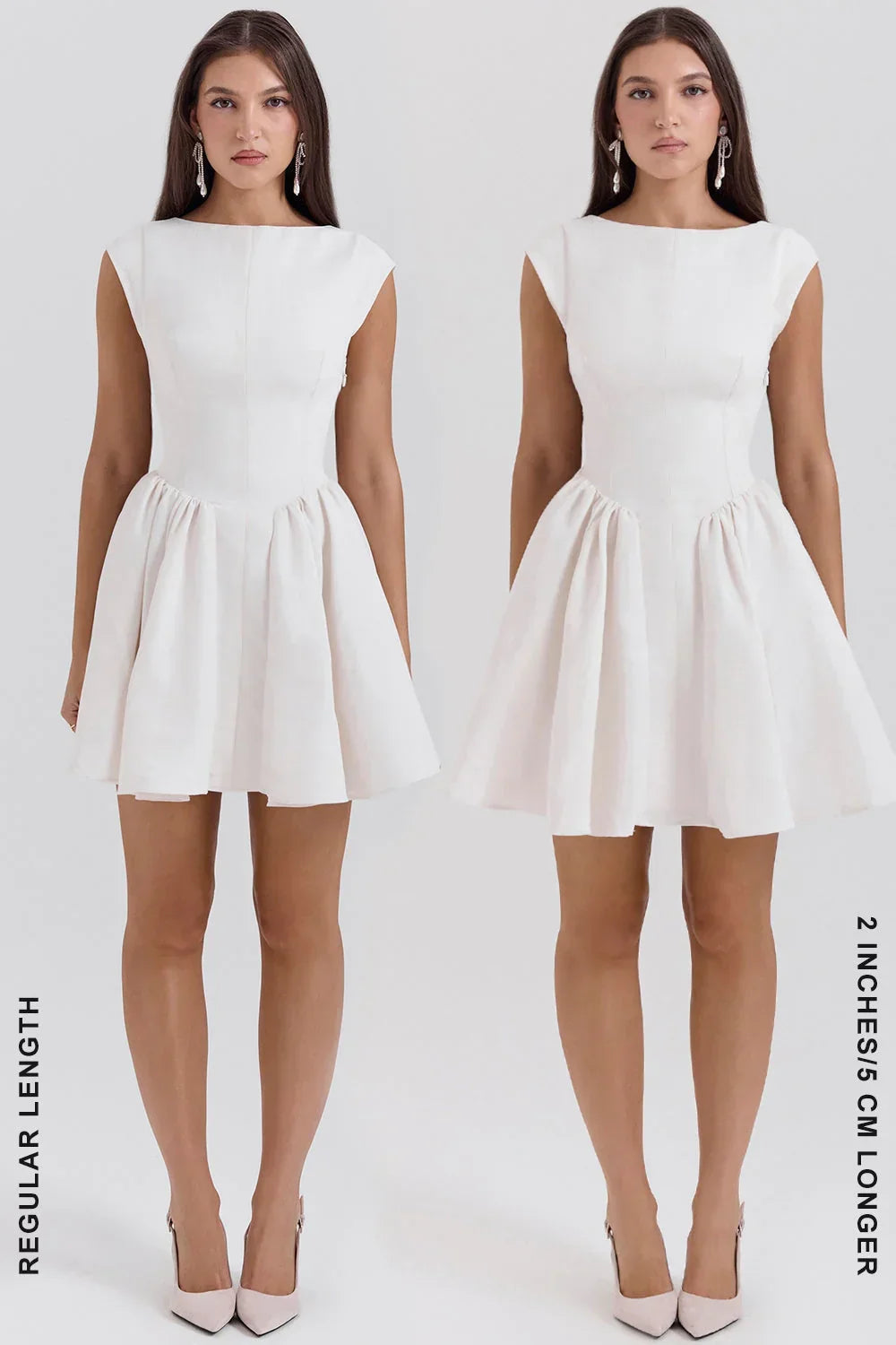 Enchant-White Open Back Mini Dress
