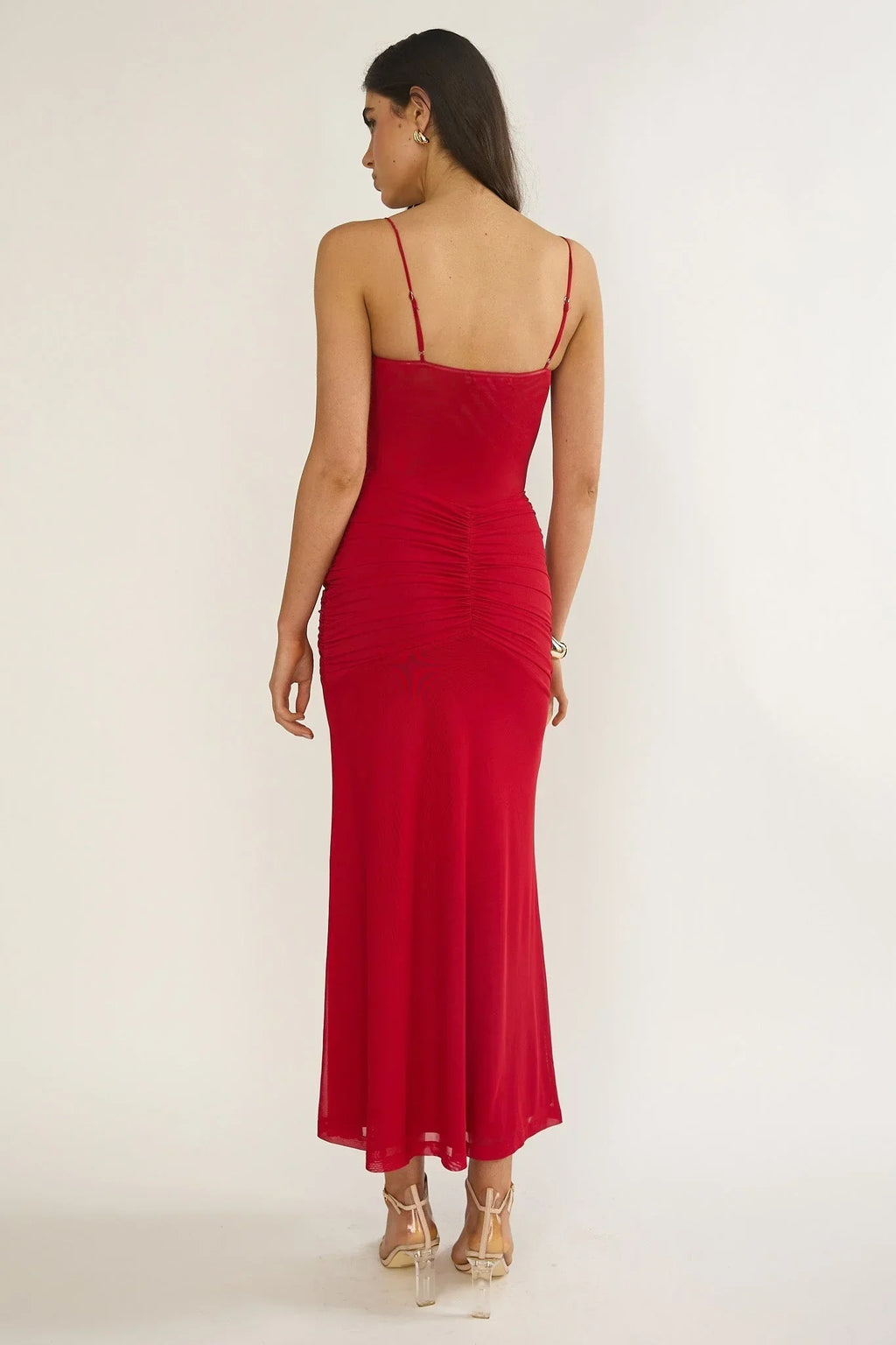 Serenella Lace Maxi Dress Red