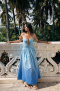 Summer-Sky Blue Gradient Maxi Dress