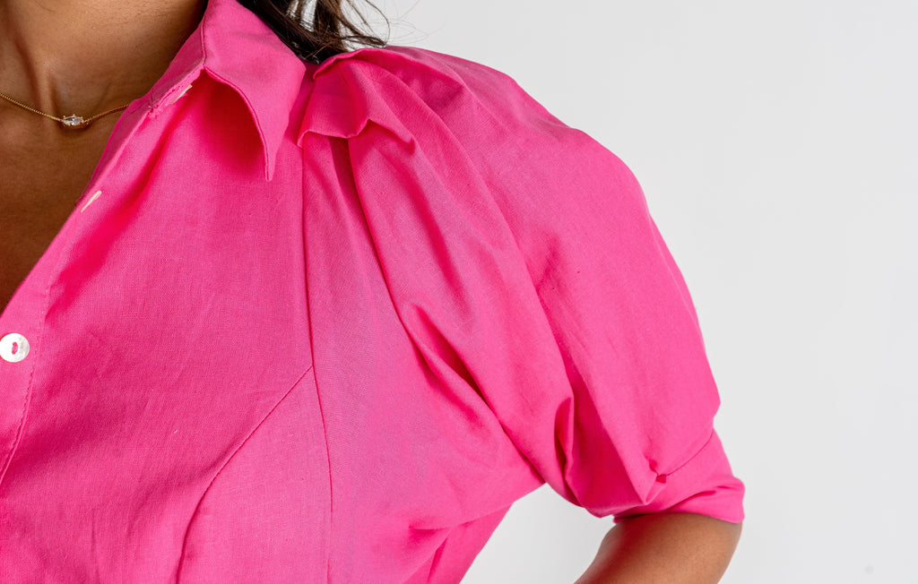 Leilani Fuschia Mini Dress With Detachable Belt