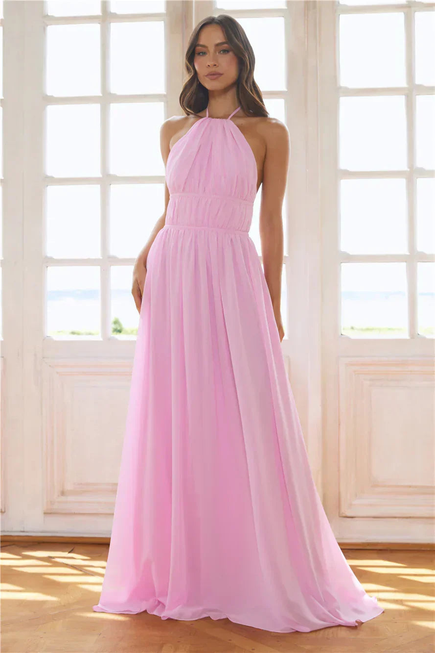 Luxuriously Stylish Halter Maxi Dress