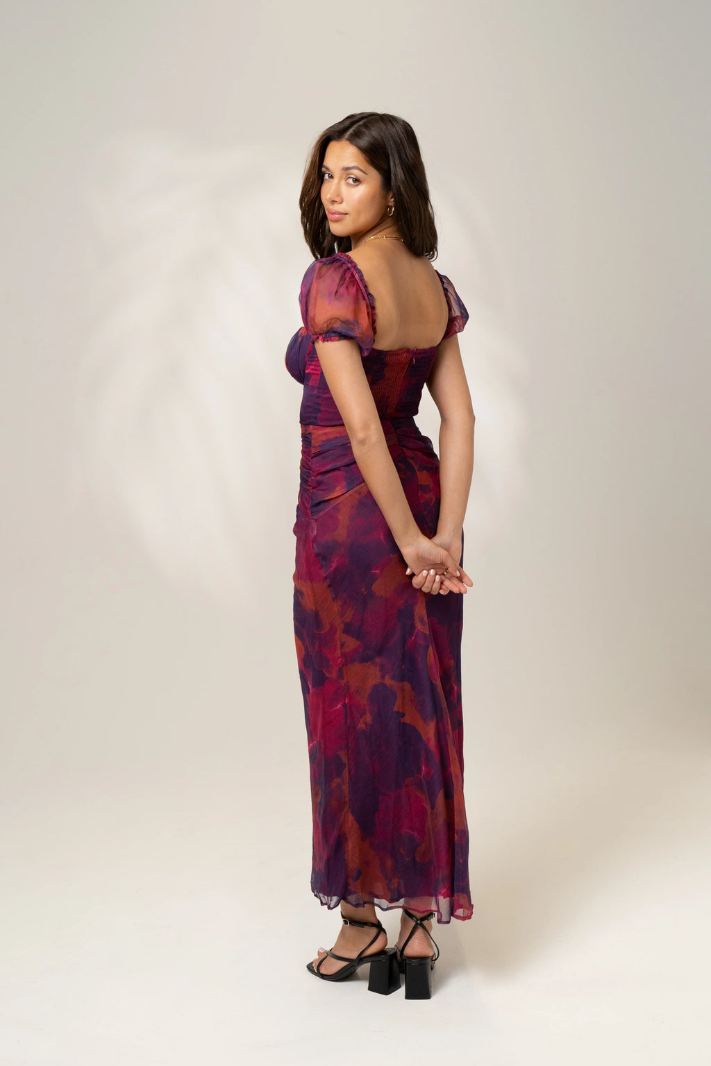 Simone Puff Sleeve Midi Dress