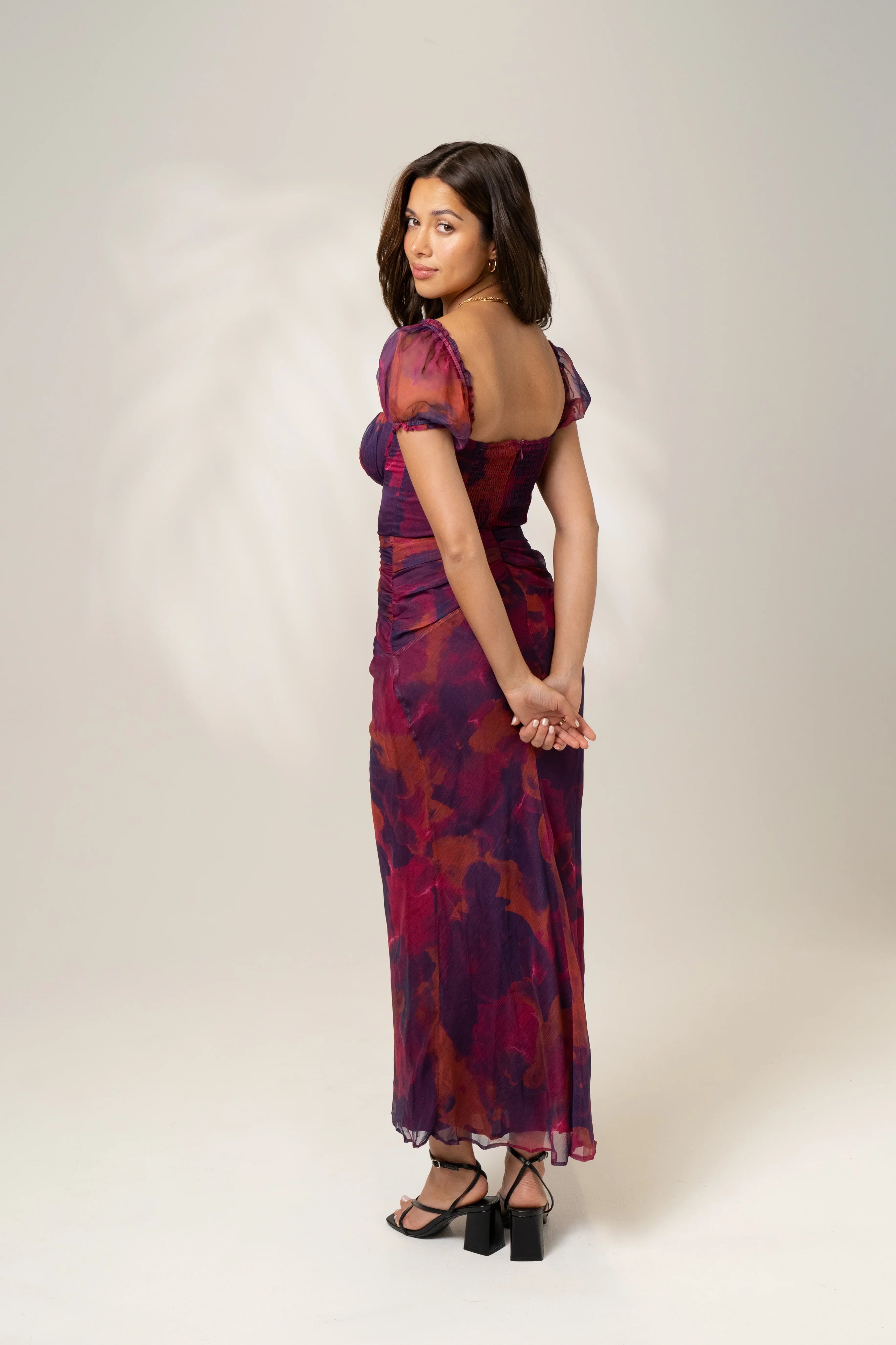 Simone Puff Sleeve Midi Dress
