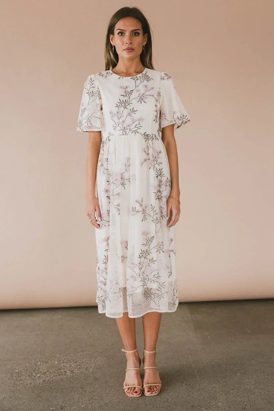 Evelise Floral Midi Dress Final Sale