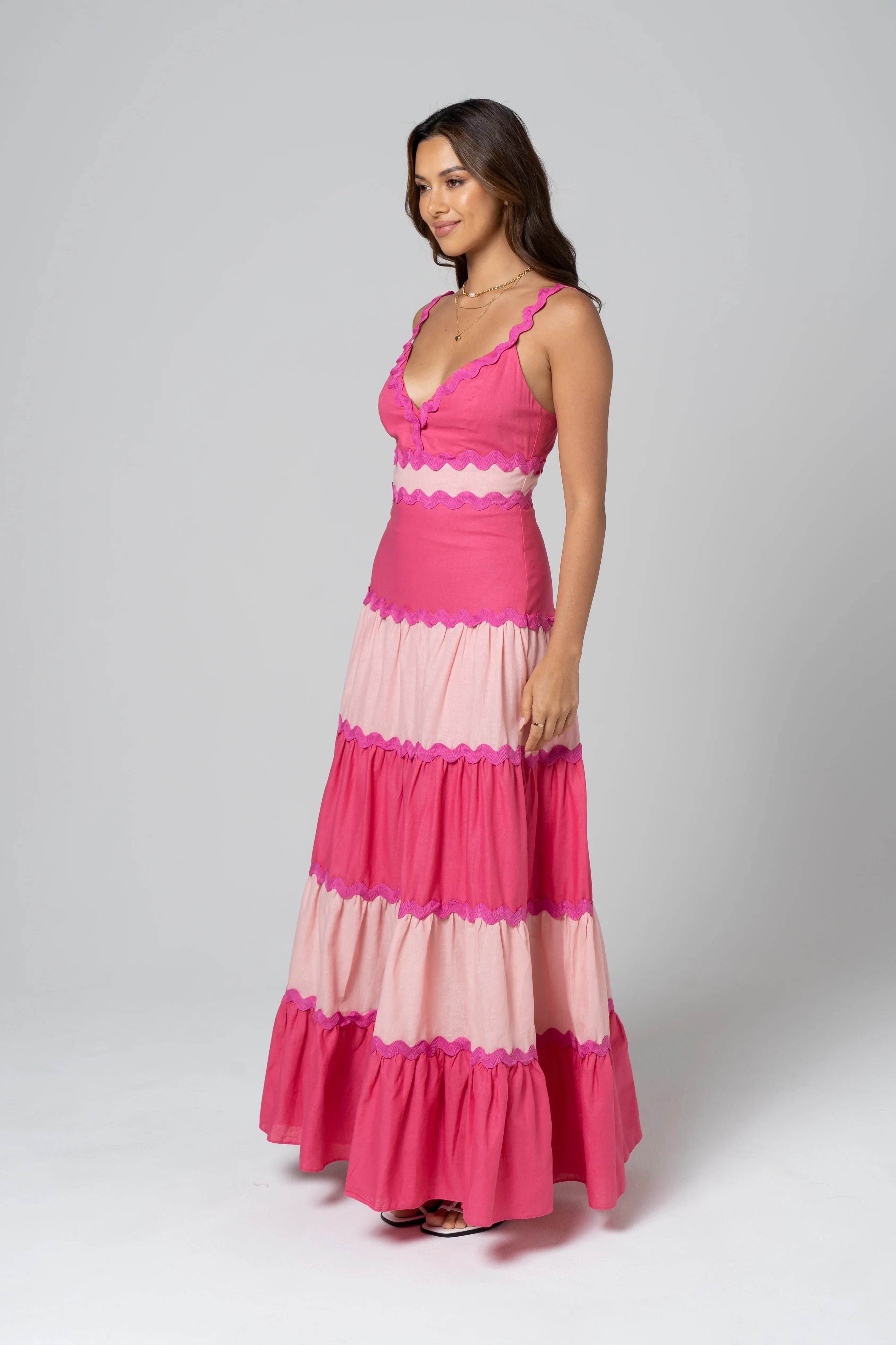 Darla Pink Ric Rac Maxi Dress