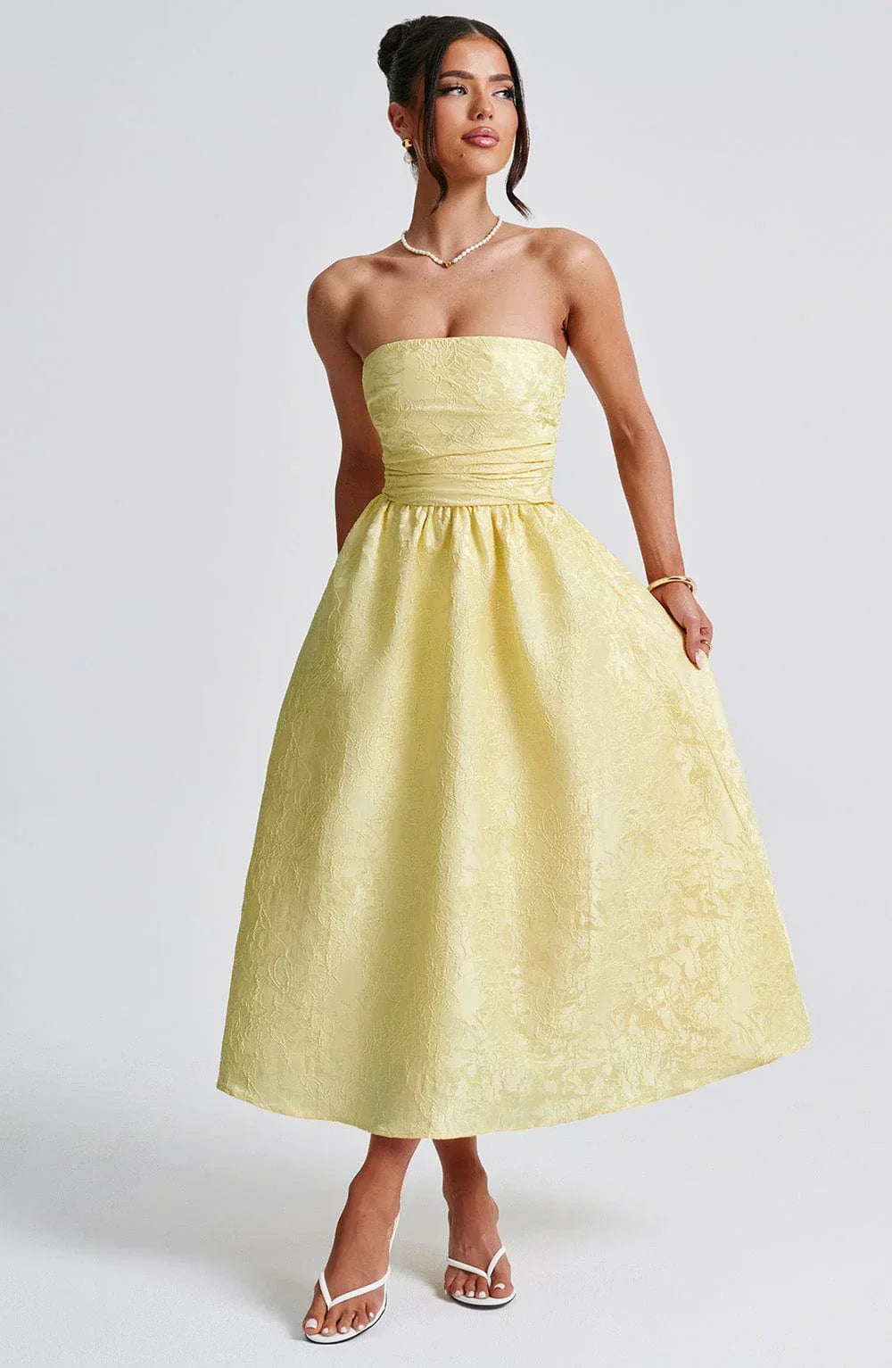 Saoirse Midi Dress - Lemon