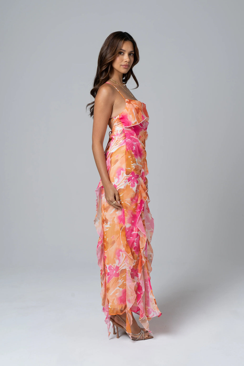 Charlene Criss Cross Back Maxi Dress