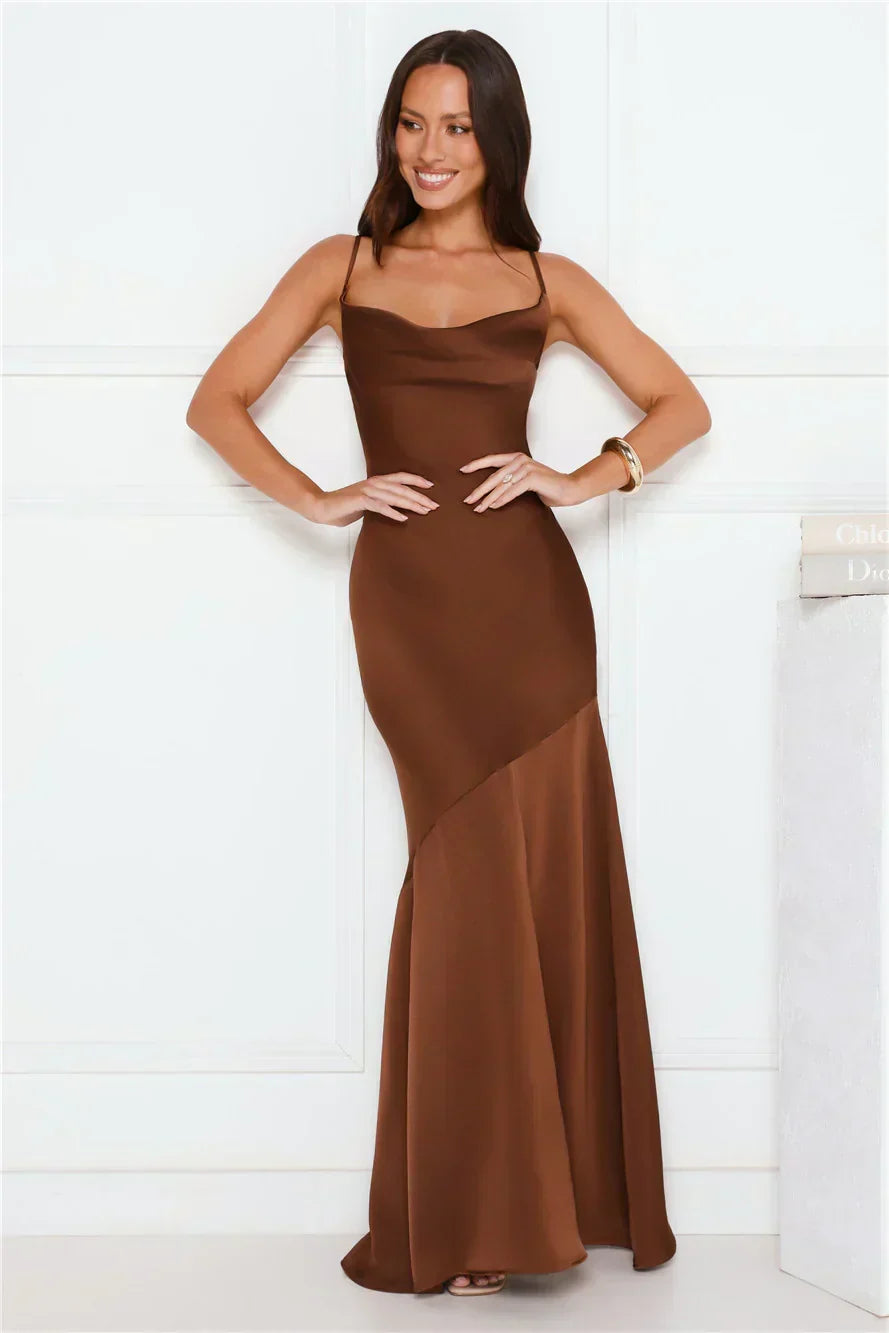 Brilliant Belle Satin Maxi Dress