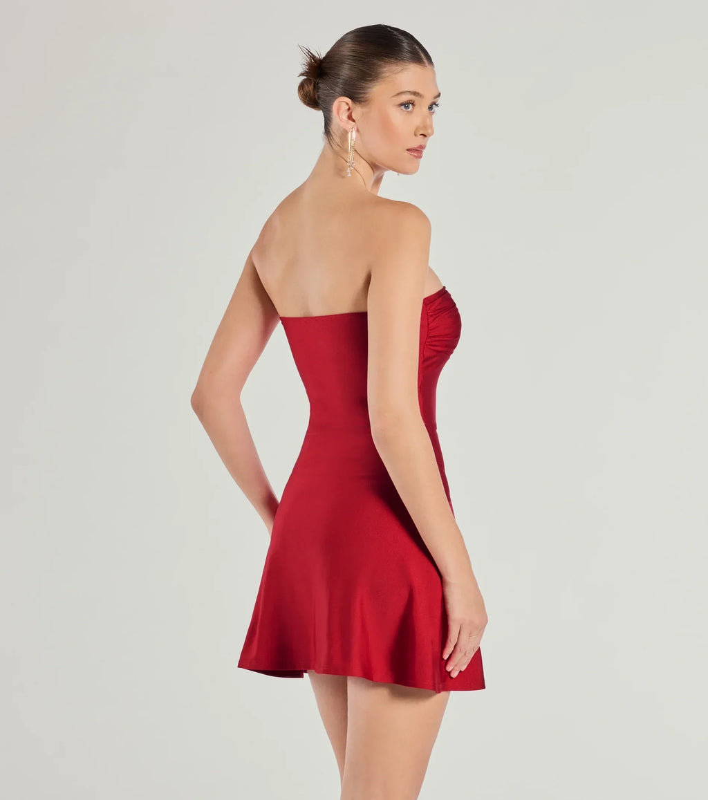 So Your Vibe Strapless A-Line Mini Dress