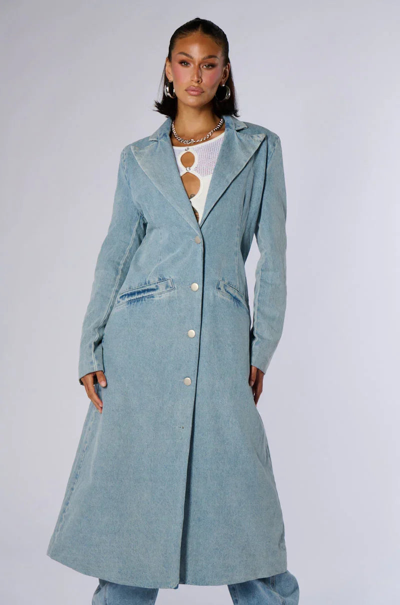 Divine Timing Denim Trench