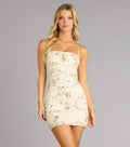 Garden Glam Beaded Mesh Mini Dress