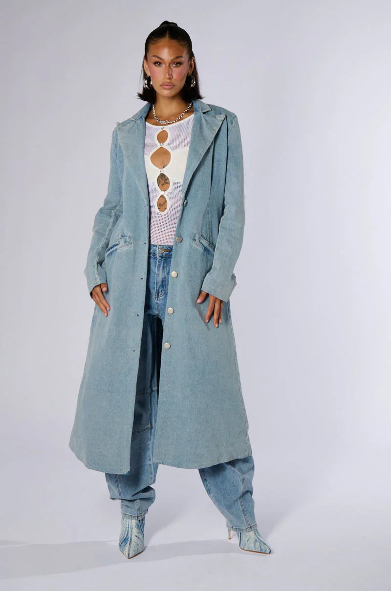 Divine Timing Denim Trench