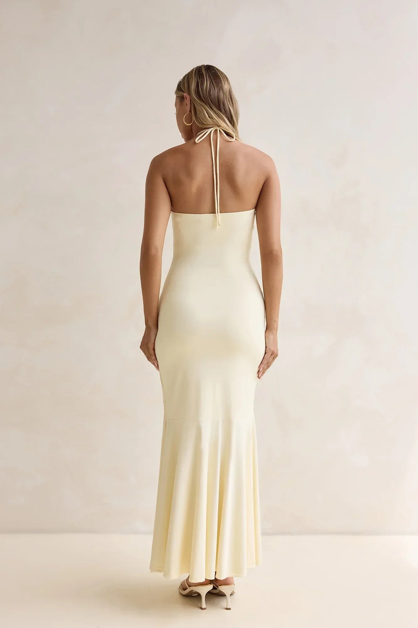 Crystal Sands Halter Maxi Dress Yellow