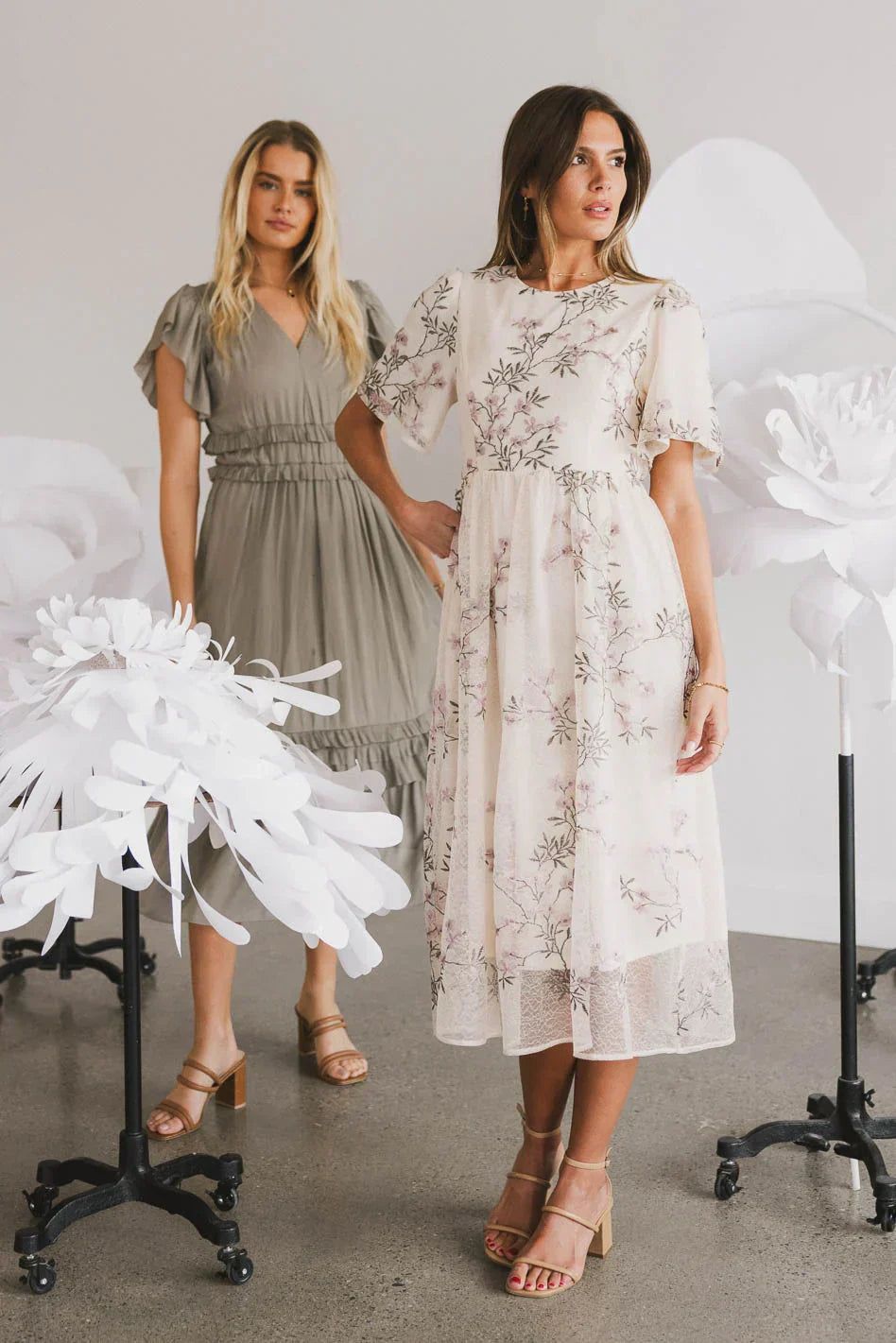 Evelise Floral Midi Dress Final Sale