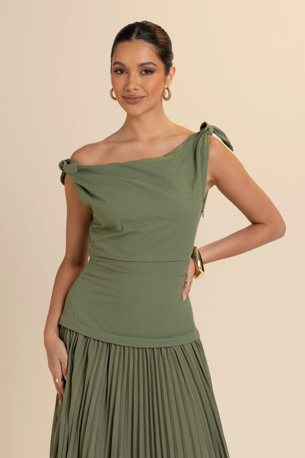 Ophelia Drop Shoulder Pleated Maxi Dress