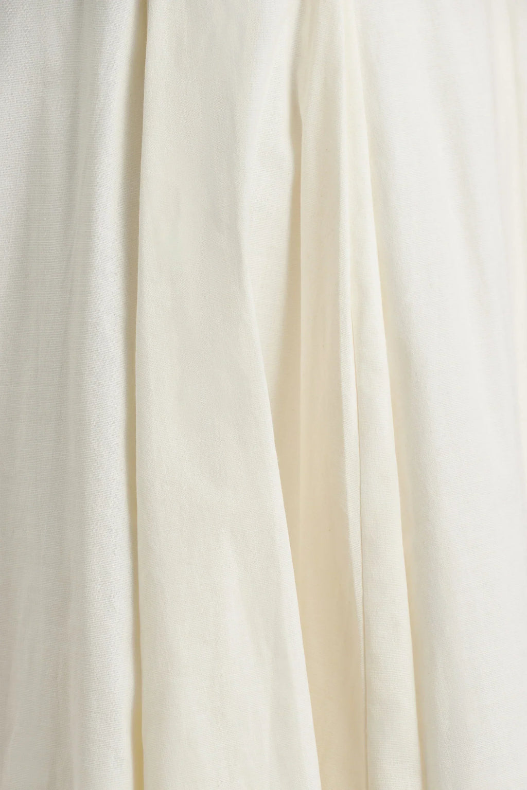 Magnolia | White Scoop-Neck Midi Dress With Drop-Waist And Ruffling Detail