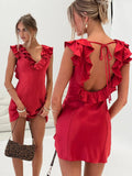 Butacup Frill Mini Dress Red