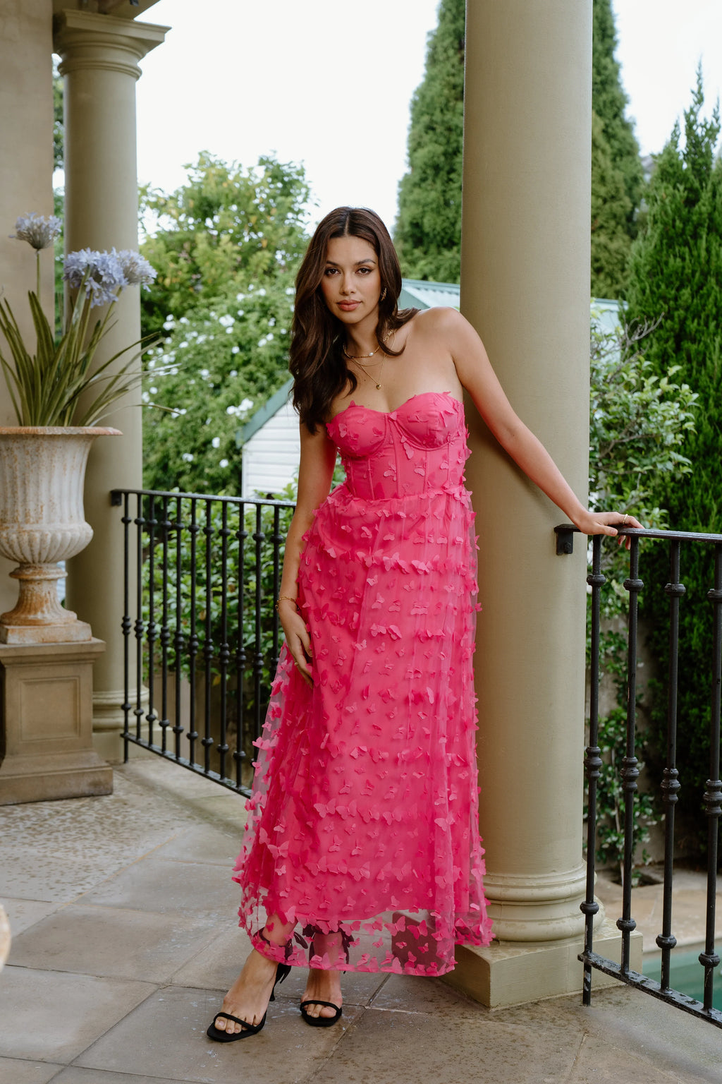 Ariana Strapless Pink Maxi Dress