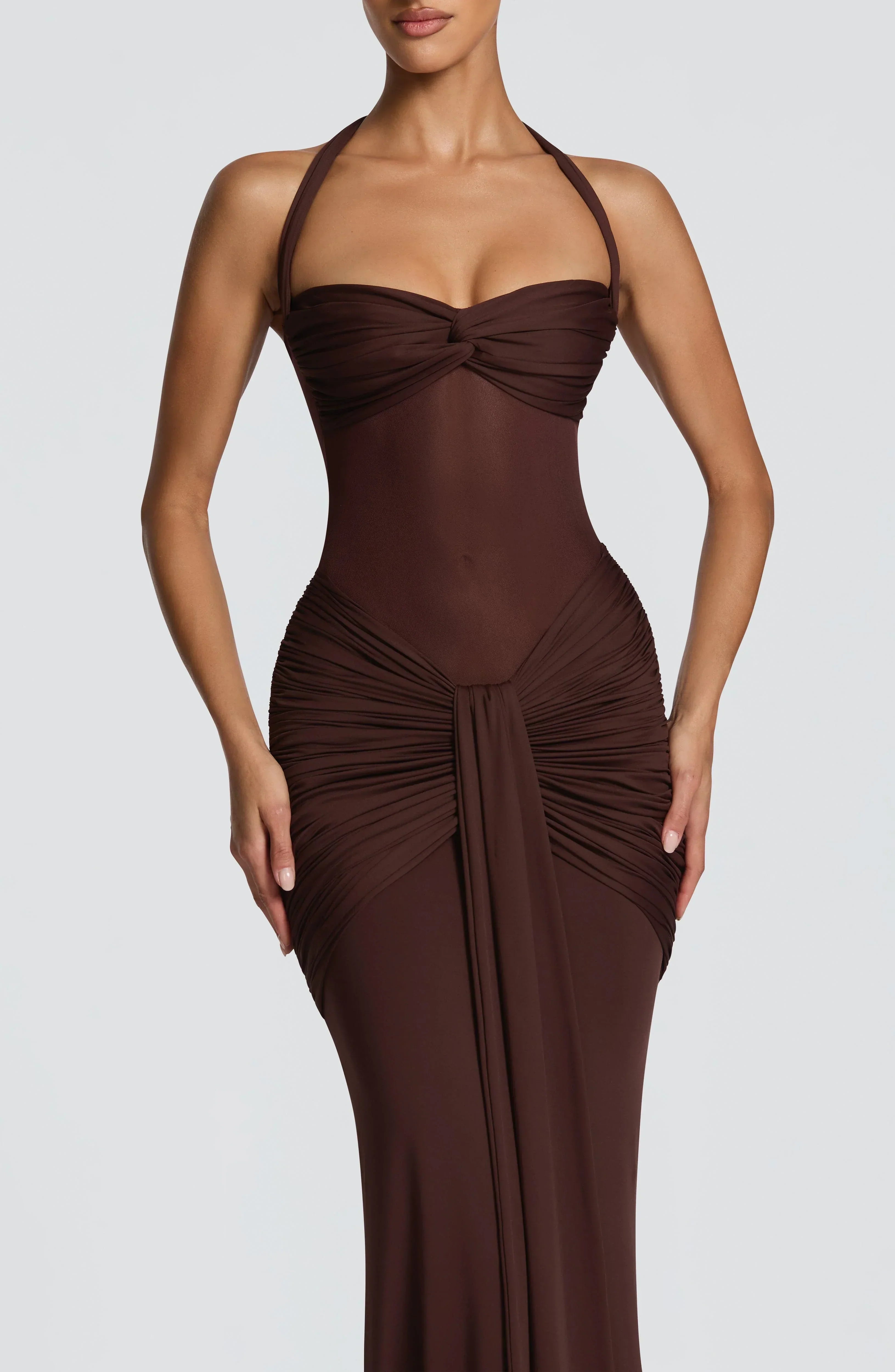 Vixen Maxi Dress - Plum Brown