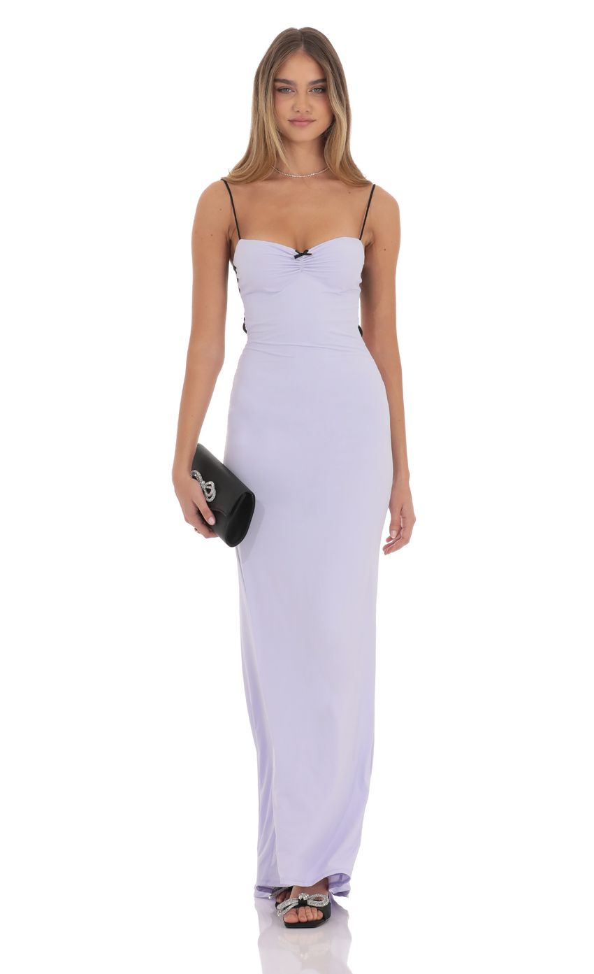 Open Back Two-Toned Maxi Dress in Lavender