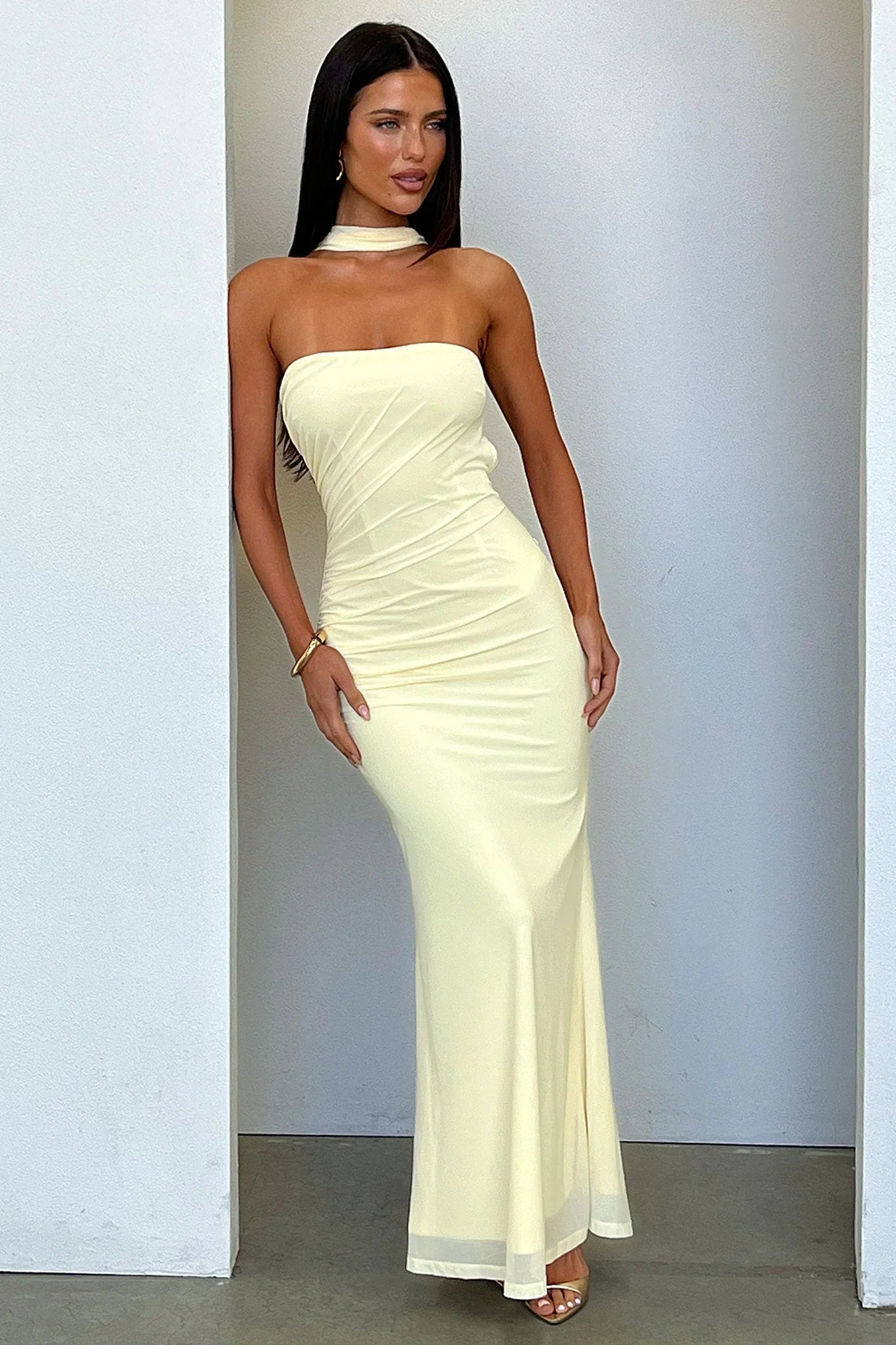 Taylor Open Back Maxi Dress - Yellow