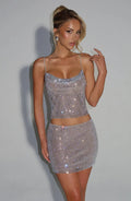 Nila Mini Skirt - Silver