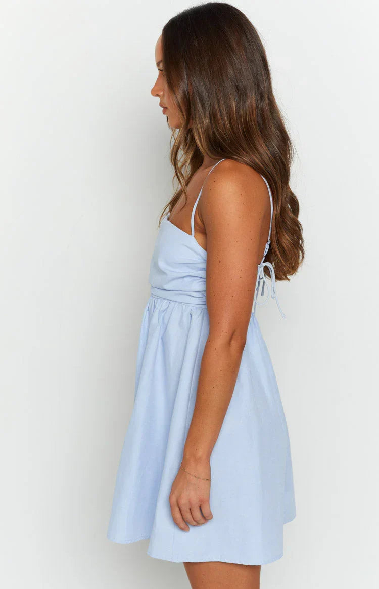 Bodie Blue Babydoll Mini Dress