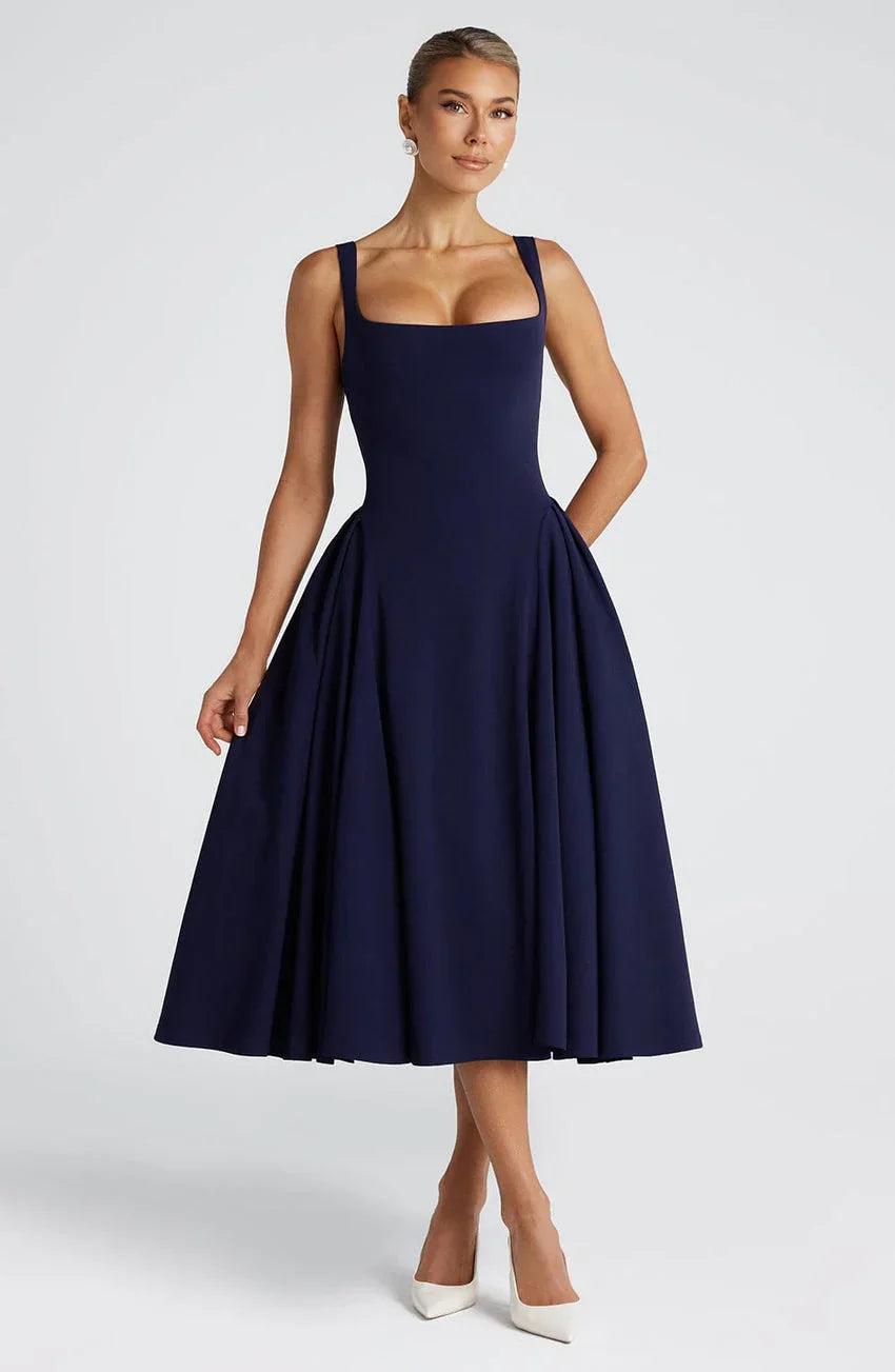 Betty Midi Dress - Navy