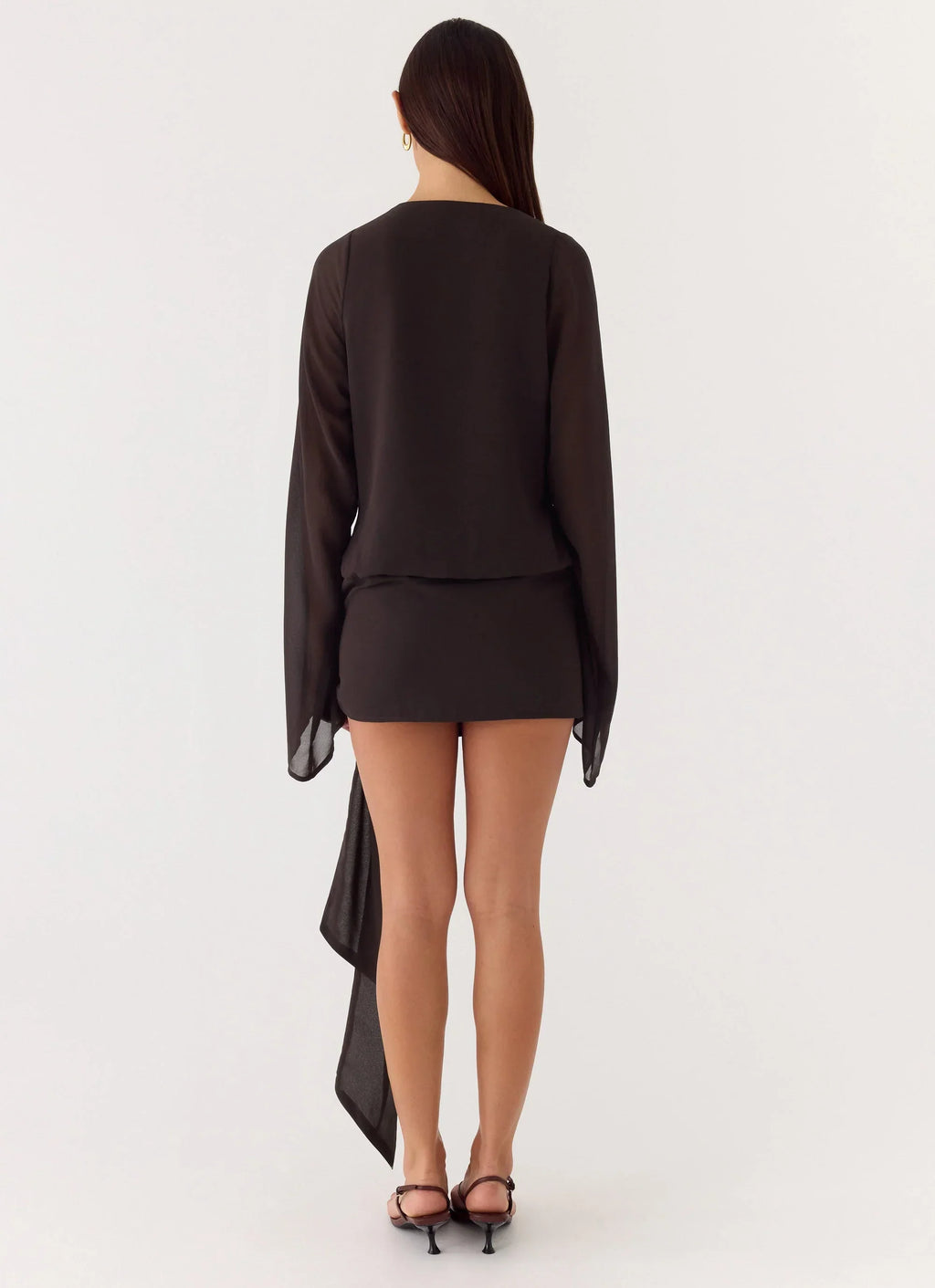 Sorrel Long Sleeve Mini Dress Chocolate