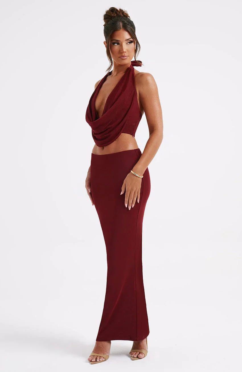 Chrishelle Maxi Skirt - Burgundy