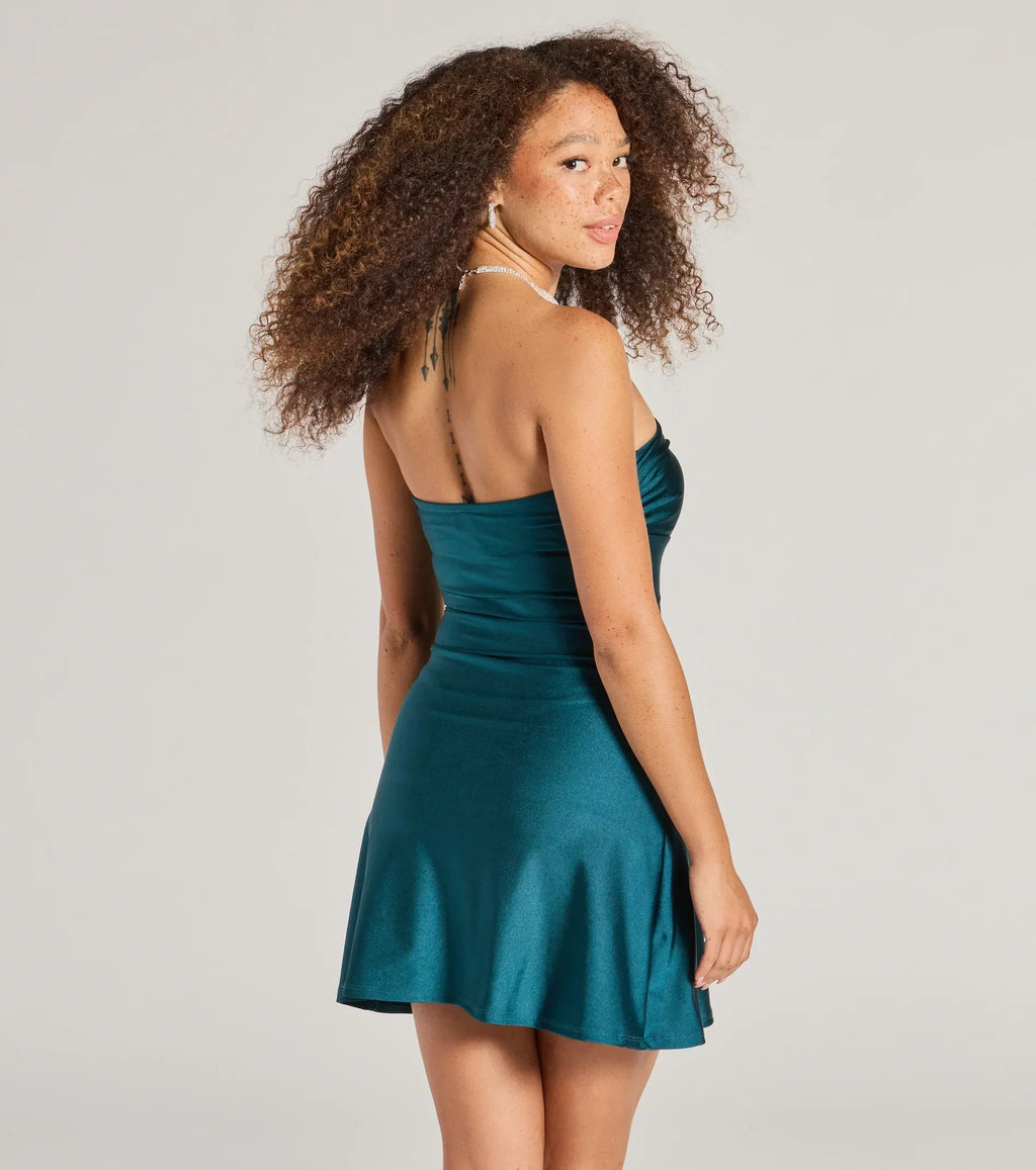 So Your Vibe Strapless A-Line Mini Dress