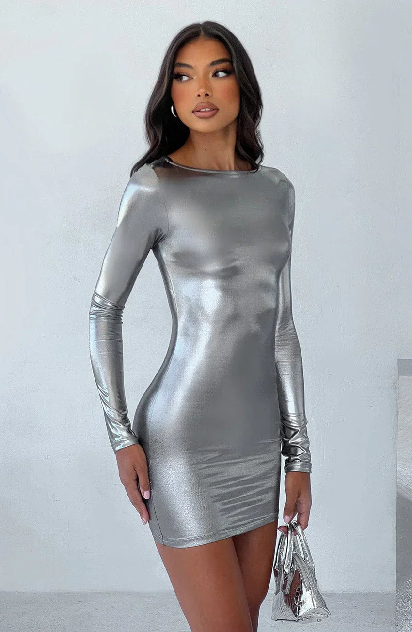 Kyranni Mini Dress - Gunmetal