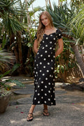Marlow Polka Dot Maxi Dress In Black Final Sale