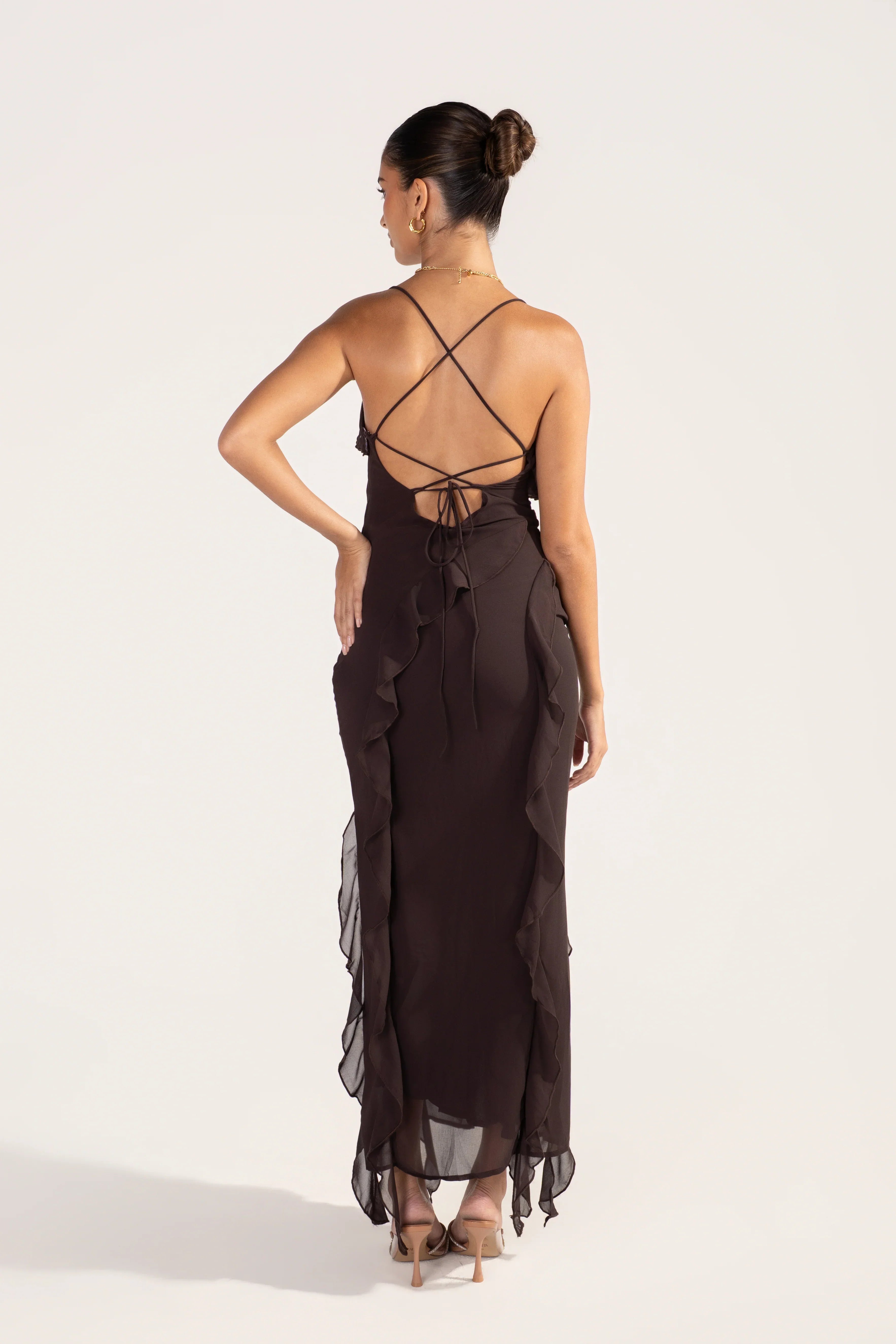 Charlene Criss Cross Back Maxi Dress